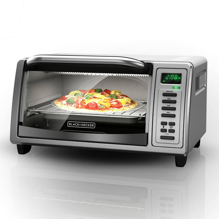 BLACK+DECKER 8 Slice Extra-Wide Stainless Steel Countertop Toaster Oven  Kitchen Appliances Convection Heating - Convection Fan - AliExpress