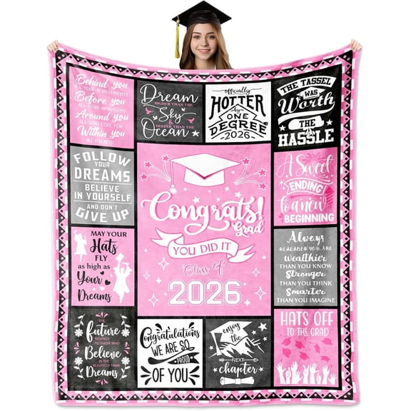 2026 Graduation Gifts for Her, Graduation Gifts Blanket, Class of 2026 Graduation Gift for Girls/Women, Bachelors/Masters Degree/PHD Graduation Gifts for Daughter/Best Friends/Students