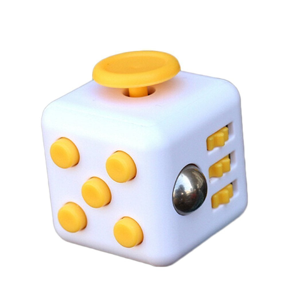 Yellow Fidget Cube Anxiety Stress Autism ADHD Symptom Reliever