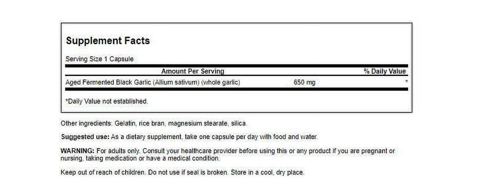 Swanson Kyoto Aged Black Garlic 650 Mg – 30 Capsules For Immune & Heart Health