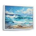 thumbnail image 2 of Designart "Teal White Ocean Charm Pastoral III" Landscapes Floater Framed Wall Art Print, 2 of 7