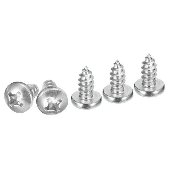 Uxcell #14x1/2" Silver Screws - 25Pack - 304 Stainless Steel Pan Head Phillips Screw