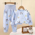 thumbnail image 2 of TOWED22 Little Boys Pajamas Set 2 Piece Long Sleeve Print Top and Pants Cotton Pjs Jammies Sleepwear Fall Winter 6-12 Months 12-24 Months 2t 3t 4t 5t 6t 7t 8t 9t Children,Light Blue,18-24 M, 2 of 9