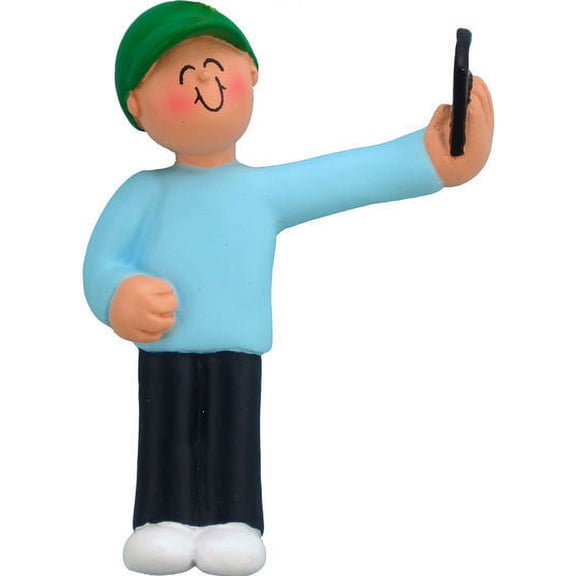 SELFIE (male boy) CHRISTMAS ORNAMENT