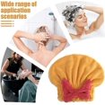 thumbnail image 5 of Toalla para el cabello para mujer, gorro de microfibra suave para secar el cabello con un lindo lazo, de rápida absorción, color amarillo., 5 of 5