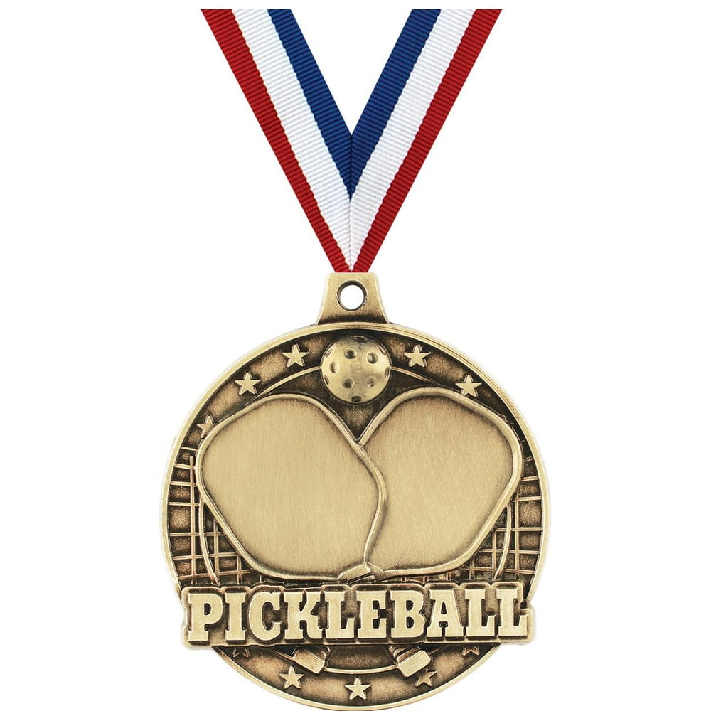 Pickleball Medals, 2" Gold Diecast Pickleball Medal Award 1 Pack