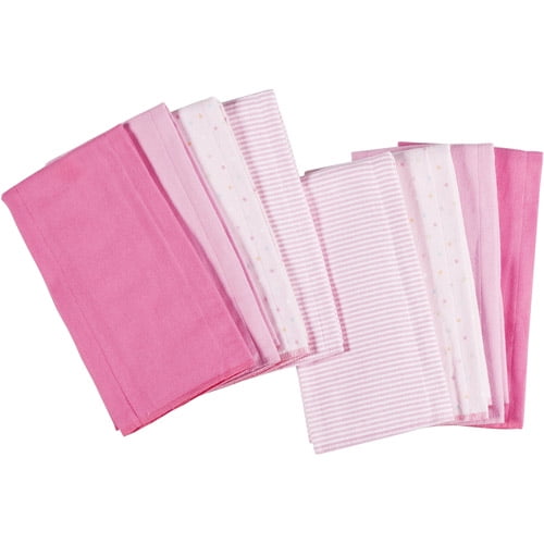 Gerber Flannel Burp Cloth 8pack, Pink