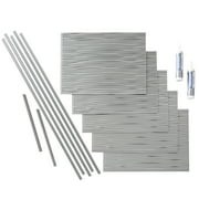 FASÄDE Waves Decorative Vinyl Backsplash 15 sq ft Kit in Argent Silver