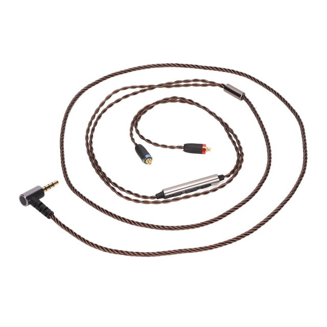 Cable para auriculares, cable para auriculares, cable para auriculares plateado, cable para auriculares con control de micrófono, rendimiento de alta gama