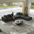 thumbnail image 4 of 162" Cloud Couch, Gray Modern Upholstered Sectional Couches for Living Room, Free Combination L Shaped Sofa Set with 6 Pillows, Oversized Design, 4 of 18