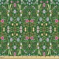 thumbnail image 2 of Ambesonne Floral Fabric by the Yard Upholstery, Rhythmic Flowers Arrangement, 10 Yards, Hunter Green and Multicolor, 2 of 5