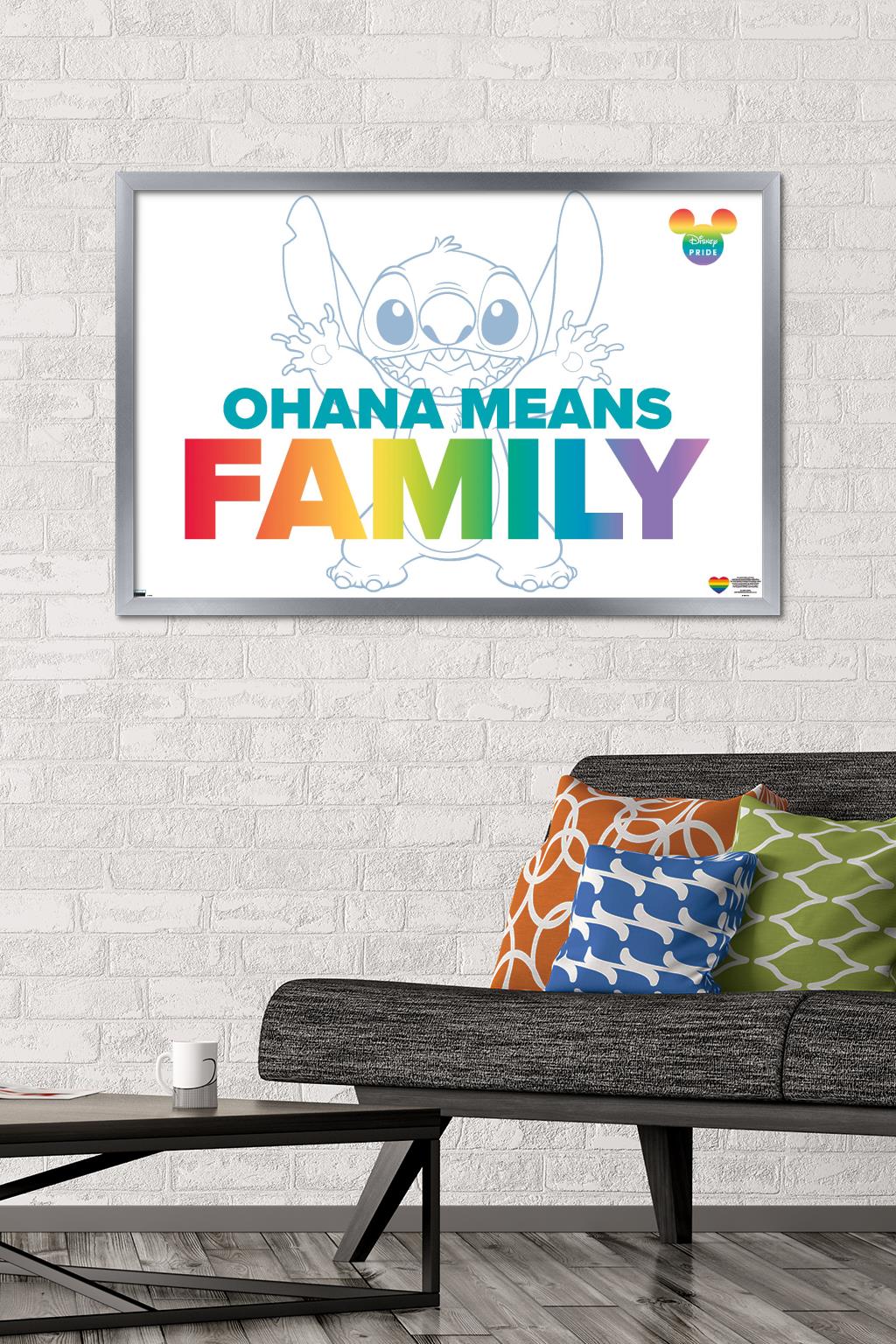 Disney Lilo and Stitch - Family Pride Wall Poster, 22.375" x 34" Framed