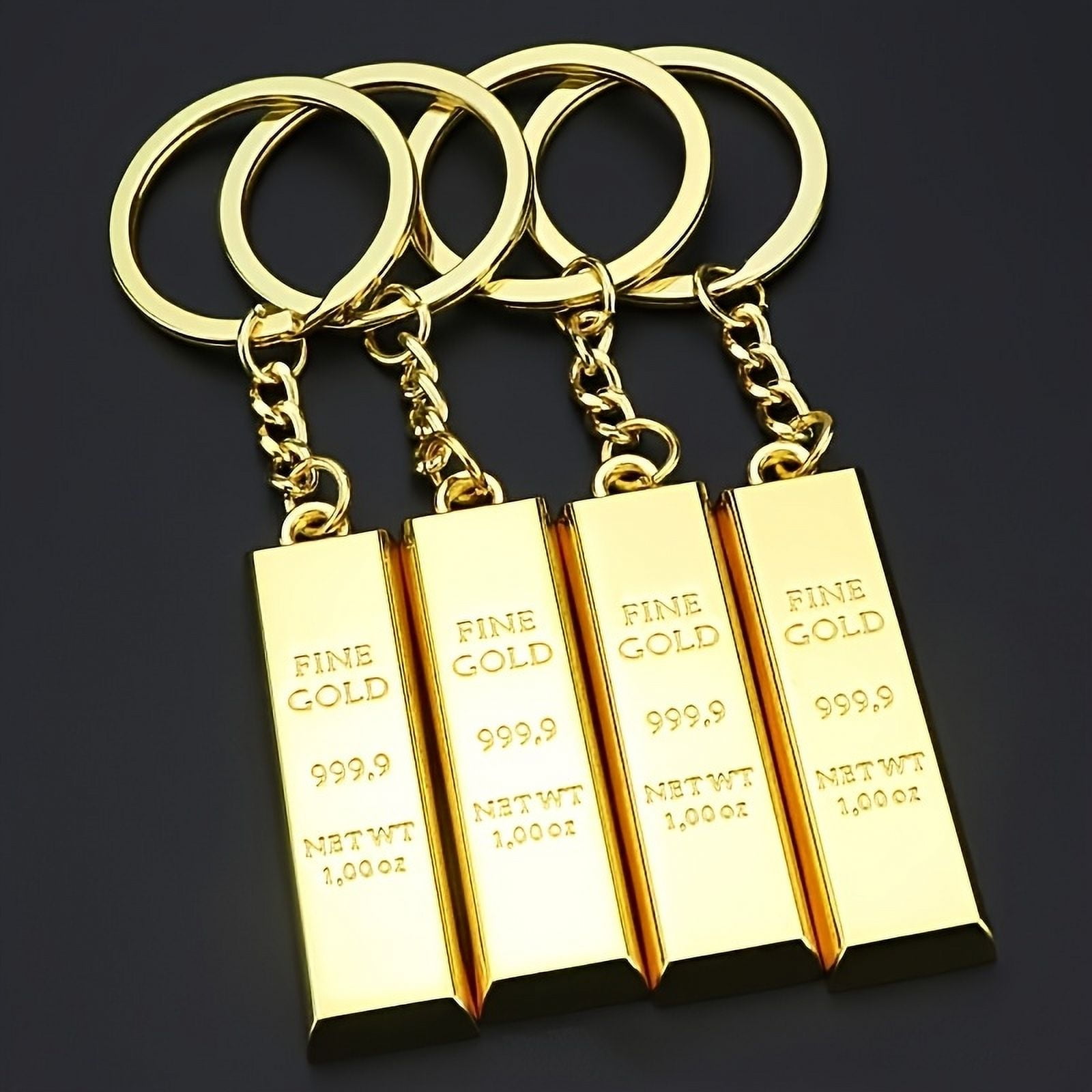 1 simulation gold bars key chain, zinc alloy gold key ring, unpreceded metal BRIDS pendant, fashion style, suitable for backpack accessories, suitable for Christmas, gift for boys, gifts for boys,1