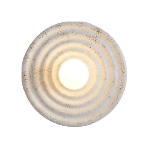 Rustic White Wall Sconce Lighting Globe Glass Wall Mount Light Round Resin Wall Lamp,Modern Wall Sconces for Bedroom,1 x Wall lamp 1 x Accessories package