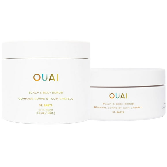 OUAI St. Barts Scalp & Body Scrub Bundle - Foaming Coconut Oil Sugar Scrub & Gentle Scalp Exfoliator Cleanses, Removes Buildup & Moisturizes Skin - S