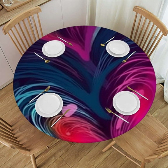 HAOXIT Colorful Hearts Round Tablecloth ,neon Hearts Romantic Valentines Day Oblong Table Cloth Washable Polyester Table Cover for Picnic,Kitchen 31-35