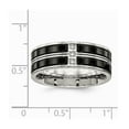 thumbnail image 2 of 8mm Stainless Steel Polished Black Ip Plated Cubic Zirconia Band Ring - Size 13, 2 of 2