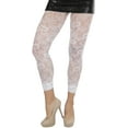 thumbnail image 7 of ToBeInStyle Women's Footless Floral Lace Fishnet Tights - White - One Size, 7 of 7