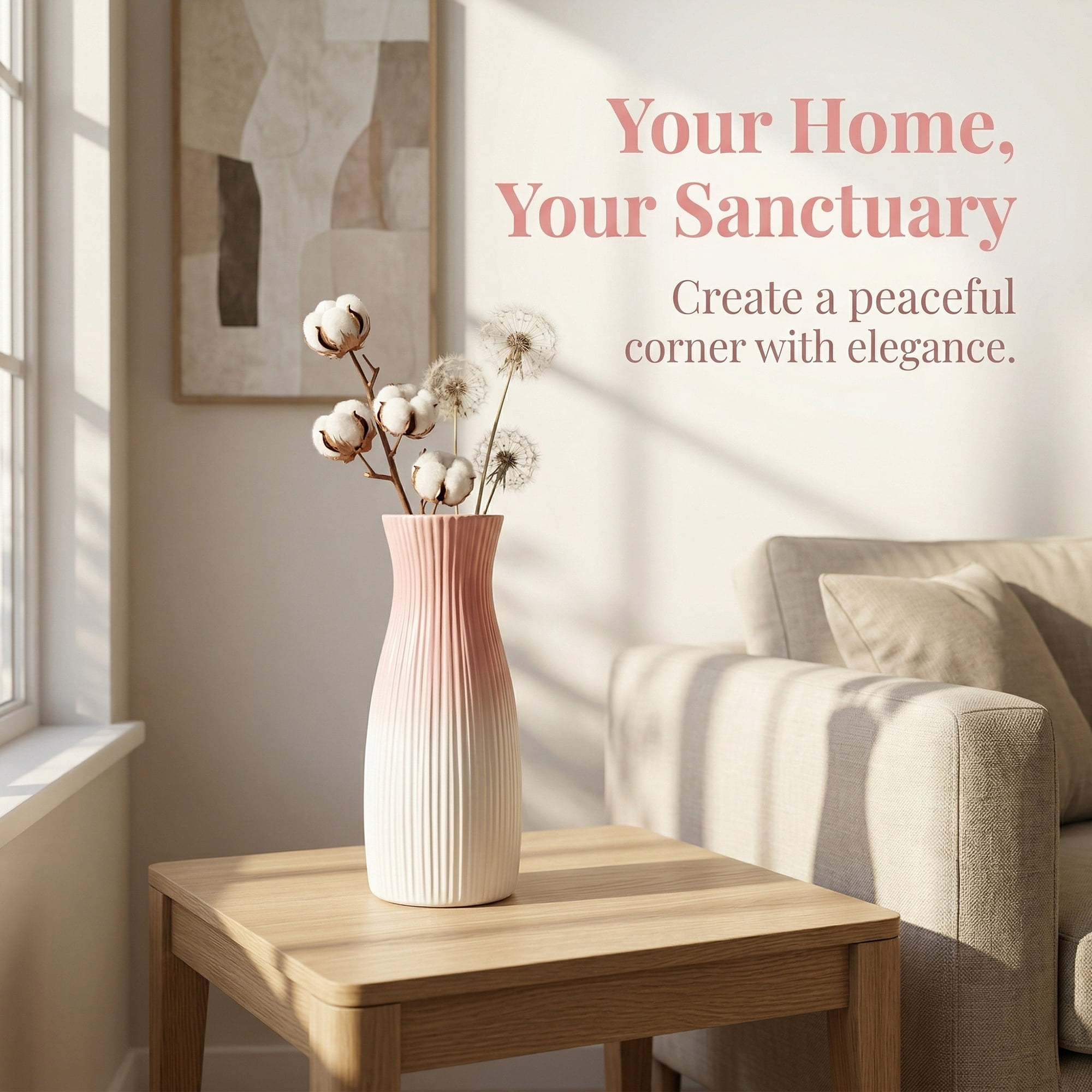 Unique Bargains Tall Ceramic Pleated Geometric Centerpieces White 3.7"L x 3.7"W x 9.6"H