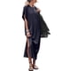 thumbnail image 4 of Lucakuins - Vestido de playa informal de verano para mujer, color sólido, manga corta de murciélago, cuello redondo, vestido dividido Lucakuins  moda, 4 of 8
