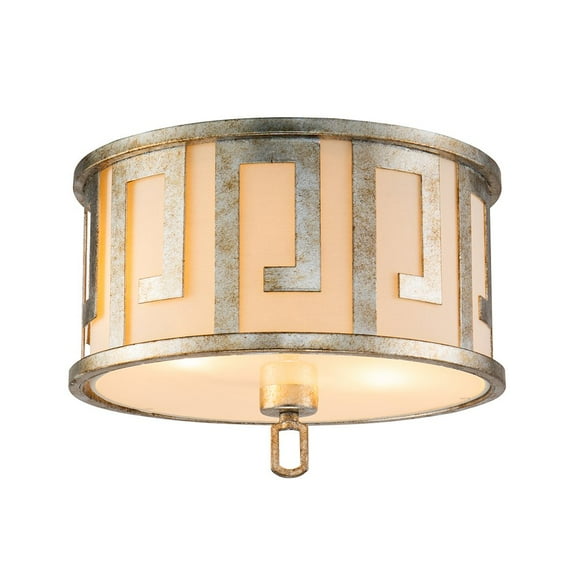 Lucas McKearn Lemuria 15" 2-Light Transitional Metal Flush Mount in Silver Leaf