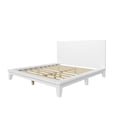 thumbnail image 5 of Queen Platform Bed Frame with Headboard, Wood Slat Support, No Box Spring Needed, Sturdy Pine Wood, for Bedroom, White, 5 of 9