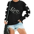 thumbnail image 6 of Itsame Valentine's Sweatshirt Womens Long Sleeve T-Shirts Loose Crew Neck Tops Black Size M, 6 of 9