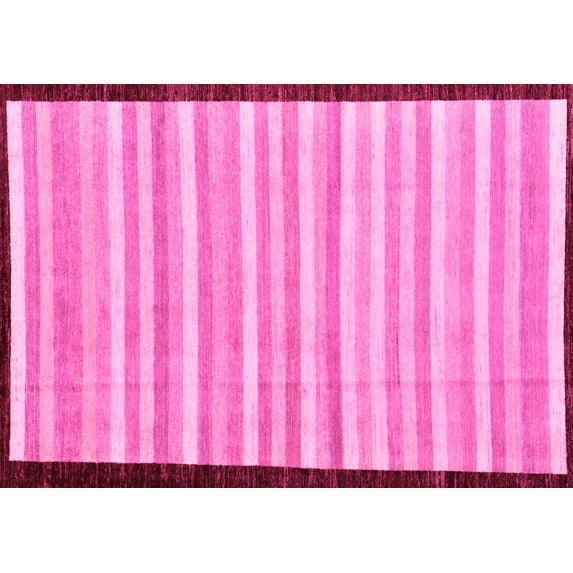Ahgly Company Indoor Rectangle Abstract Pink Modern Area Rugs, 5' x 8'