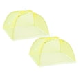 thumbnail image 1 of Oleegame 2PC Produce Storage 1 Large Pop-Up Mesh Screen Protect Food Cover Tent Dome Net Umbrella Picnic Yellow, 1 of 2