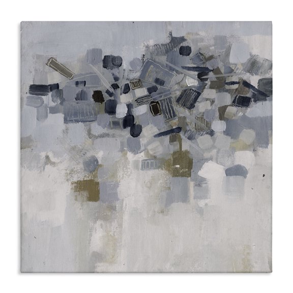 Stupell Industries Contemporary Soft Blue Abstracted Shapes Detail Canvas Art, 17 x 17, by Smith Haynes