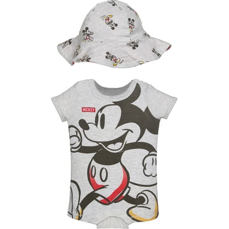 

Disney Mickey Mouse Newborn Baby Boys Romper and Sunhat Oatmeal Heather 3-6 Months