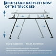 thumbnail image 3 of Mescukay 35–71" Adjustable Truck Ladder Rack, Aluminum Pickup Bed Rack, 1000 lbs Heavy-Duty Utility Rack with No-Drill j-Bolts, Weatherproof Two-Bar System for Kayaks, Lumber, 3 of 9