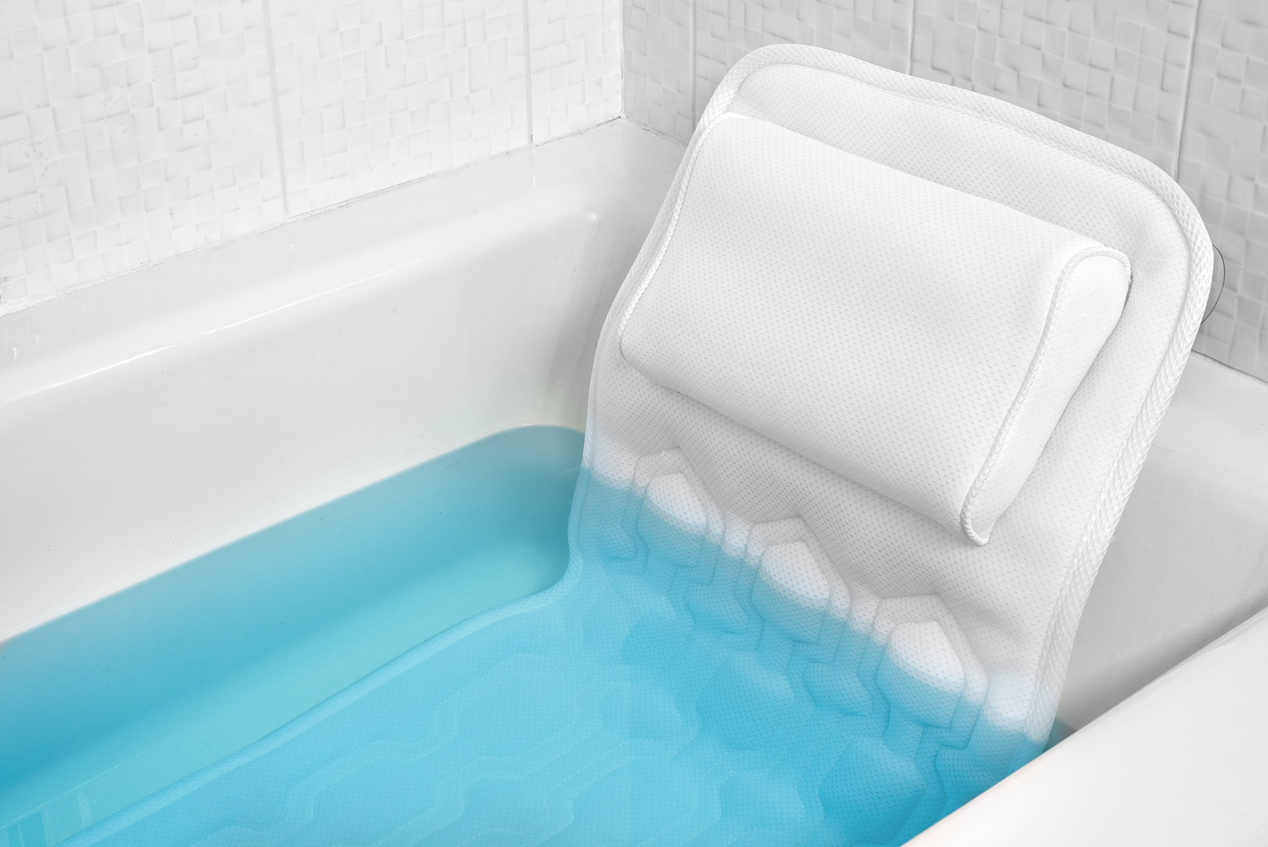 Bullpiano Bath Cushion for Tub - Extra-Large Full Body Bath Tub Pillow &  Non-Slip Spa Bathtub Mat Mattress Pad with Super Thick Breathable 3D Mesh