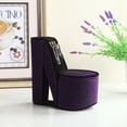 thumbnail image 4 of 9" Tall Display Jewelry Box High Heel Shoe Design, Purple Velvet, 4 of 5
