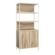 Pemberly Row Engineered Wood Bookcase in Kiln Acacia / Brown Finish