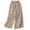 Khaki, variant on Sijiajgjfu Stripes Palazzo Pants for Women Cotton Linen Plus Size Wide Leg High Waist Flowy Vacation Trousers Black L