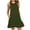 Army Green, variant on Sundresses for Women Baggy Swing Mini Dress Solid Sun Dress Crew Neck Sleeveless Peplum Dress for Ladies Plain with Pockets Trendy Work Dress Wine XXL