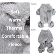 thumbnail image 3 of Dinheiro Pijamas para perros pequeños Suéter de invierno para perros con anillo de correa Cálido forro polar para cachorros Ropa para mascotas Trajes Rosa lindo perrito (gris) M, 3 of 7