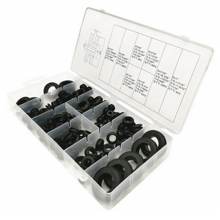 

moobody 180Pcs Rubber Grommets Sealing Rings Assortment of Rubber Washers for Wires Plugs Cables