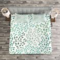 thumbnail image 3 of Ambesonne Nature Quilted Bedspread Set 3 Pcs, Leaf Braches Pattern, Queen Size, Sage Green Turquoise, 3 of 3