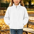 thumbnail image 5 of BXJX Girls Fleece Jackets, Stand Collar Long Sleeve Zip‑Up Casual Outerwear with Pockets White Size 8-9 T, 5 of 9