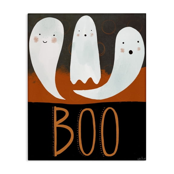 Stupell Industries Victorian Boo Halloween Festive Phrase Whimsical Happy Ghosts Canvas Art, 16 x 20, by Katie Doucette