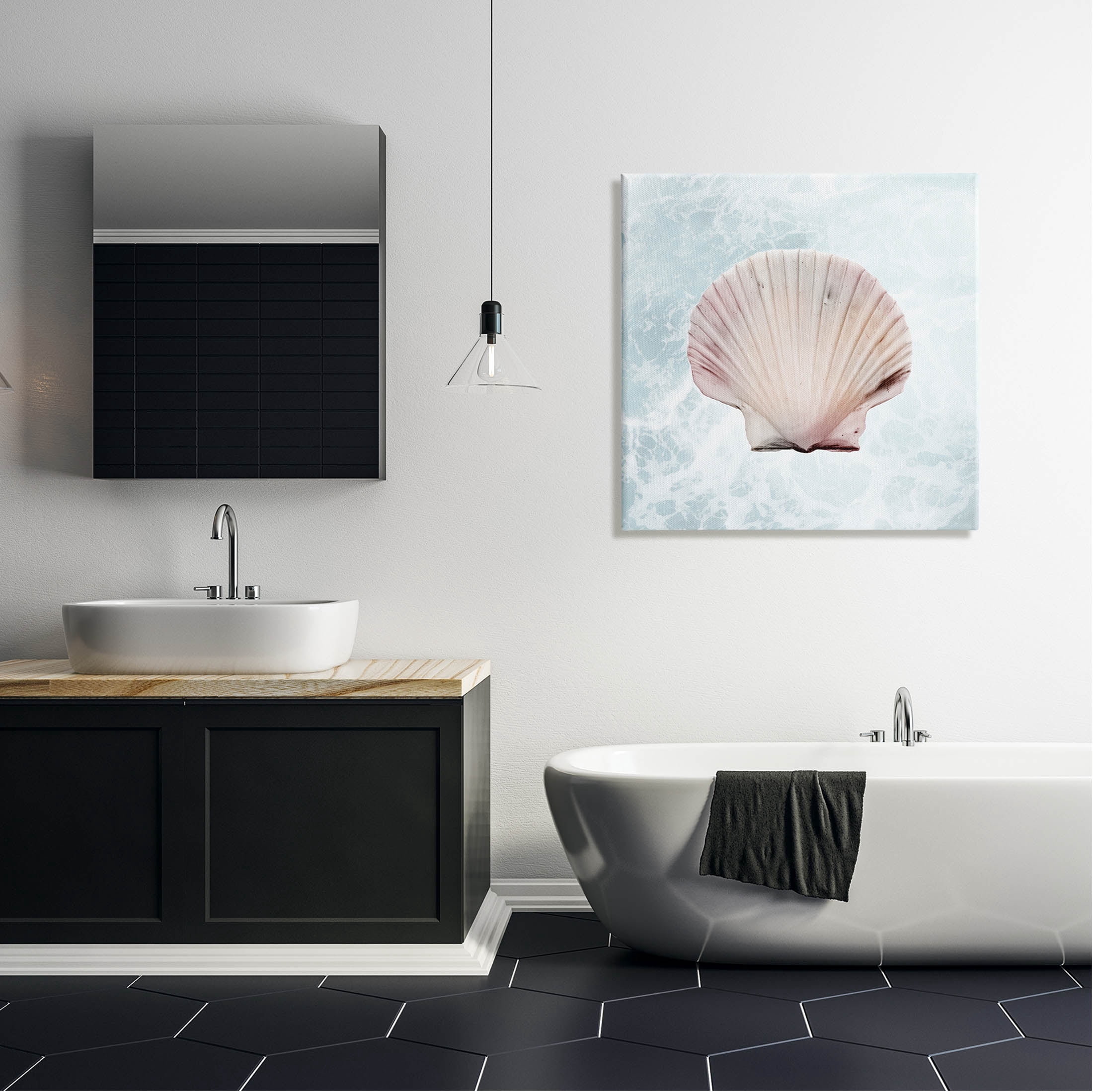 Stupell Industries Clam Shell Sea Water Graphic Art Gallery Wrapped Canvas Print Wall Art, Design by Marcus Prime