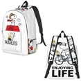thumbnail image 3 of Mochila de Peanuts Charlie Brown y Snoopy para estudiantes de la escuela, mochila para niños y niñas, mochila para niños con perros Snoopy, bolsas para viajes, 3 of 5