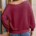 thumbnail image 4 of SHTXOZHI Womens Off The Shoulder Sweatshirt Casual Long Sleeve Loose Fall Pullover Tops Fashion Outfits, 4 of 6