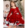 thumbnail image 3 of Vestido navideño 2025 para niños, manga larga, estampado completo, informal, alce, ropa de Navidad para niñas, traje de fiesta de Año Nuevo de Papá Noel, 3 of 4