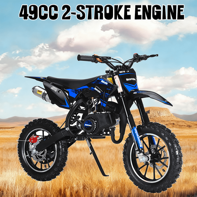 Seipouy 49cc 2-Stroke Gas Dirt Bike for Kids & Adults - 40KM/H Max