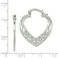thumbnail image 2 of Sterling Silver Polished Fillagree Hinged Hoop Earrings - Measures 29x25mm Wide 1mm Thick, 2 of 2