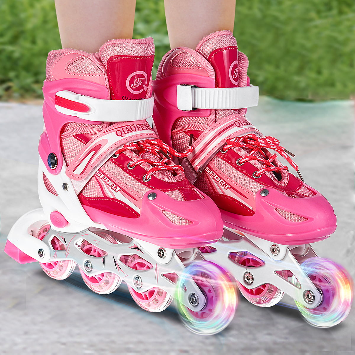 Adjustable Inline Skates Ice Skates Combo Pack Gift Boxed for Kids Size from 13.5 Junior to 9 Adult 