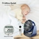 thumbnail image 3 of Ventilador de escritorio, mini ventilador USB silencioso con batería, 3 velocidades, pequeño ventilador de mesa silencioso, recargable, rotación de 360°, ventilador de refrigeración portátil (azul), 3 of 4